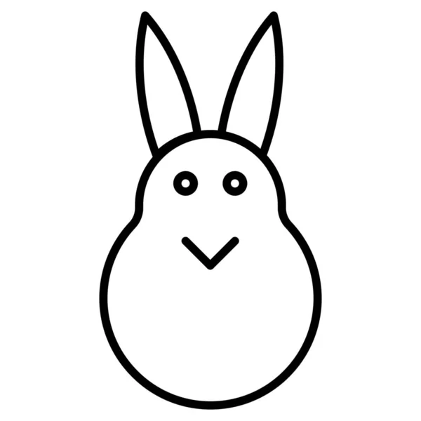 Bunny Easter Rabbit Icon Outline Style — Stock Vector