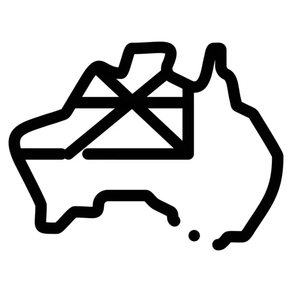 オーストラリア国旗のアイコンがアウトラインスタイルで表示され — ストックベクタ