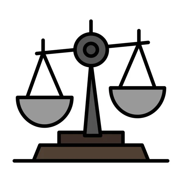 Balance Court Judge Icon Filled Outline Style — Stock Vector