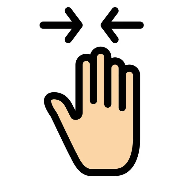 Pfeil Geste Hand Symbol Stil Ausgefüllter Umrisse — Stockvektor