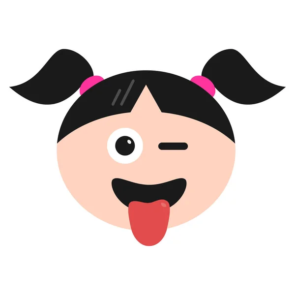 Emoji Ícone Rosto Emoticon Estilo Plano — Vetor de Stock