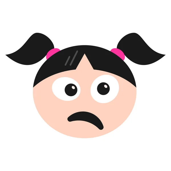 Икона Депрессивной Девушки Смайлик Плоском Стиле — стоковый вектор