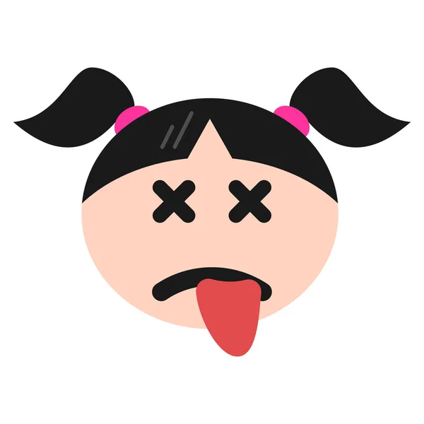 Emoticon Emoji Icona Esausta Stile Piatto — Vettoriale Stock