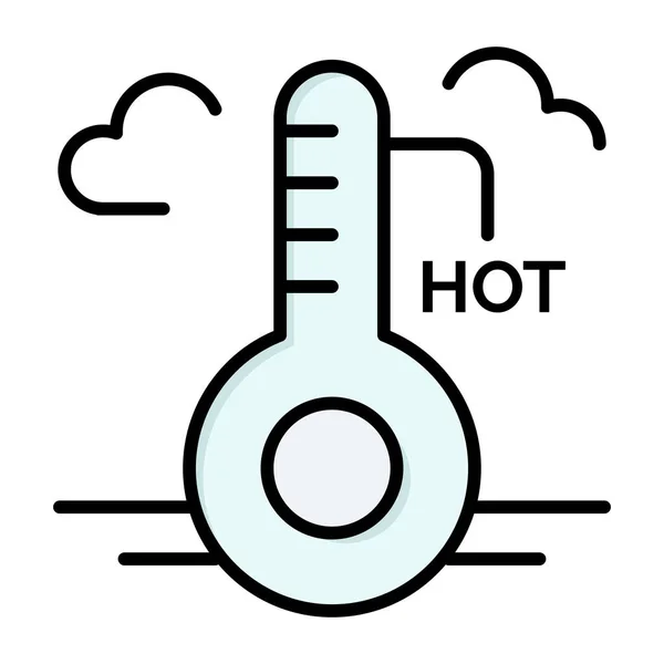 Ícone Atualização Temperatura Quente Estilo Esboço Preenchido —  Vetores de Stock