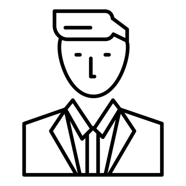 Jefe Ceo Cabeza Icono Estilo Esquema — Vector de stock