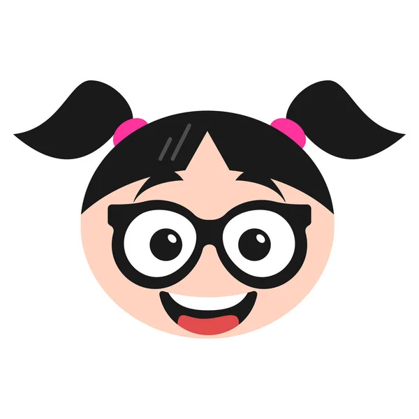 Cool Emoji Emotikon Plochém Stylu — Stockový vektor