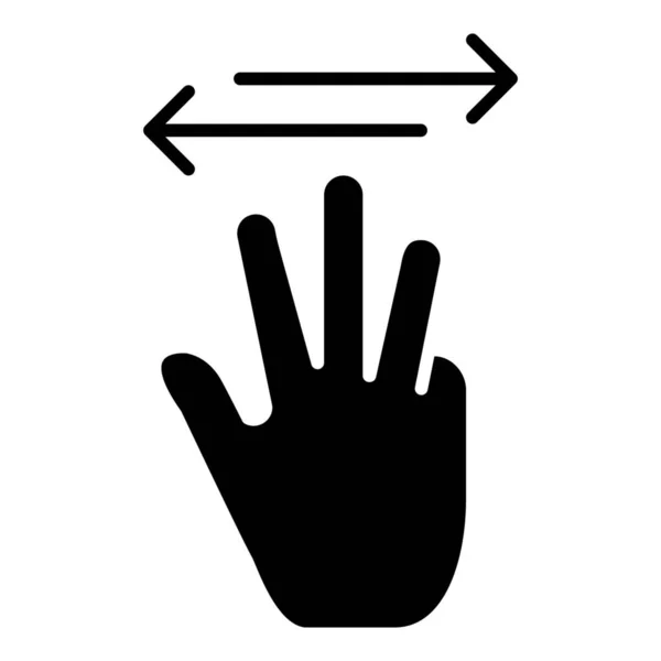 Cursor Hand Left Icon Solid Style — стоковый вектор