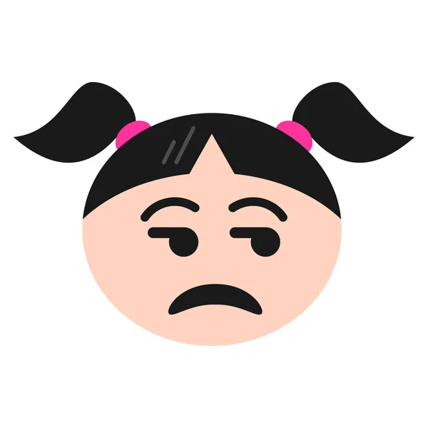 Θυμωμένος Ενοχλημένος Εικονίδιο Emoji Επίπεδη Στυλ — Διανυσματικό Αρχείο