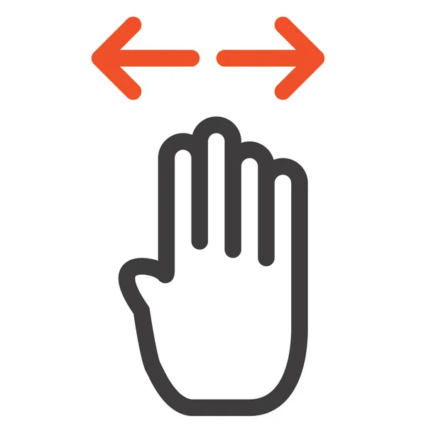 Finger Empat Ikon Tangan Dalam Gaya Outline - Stok Vektor