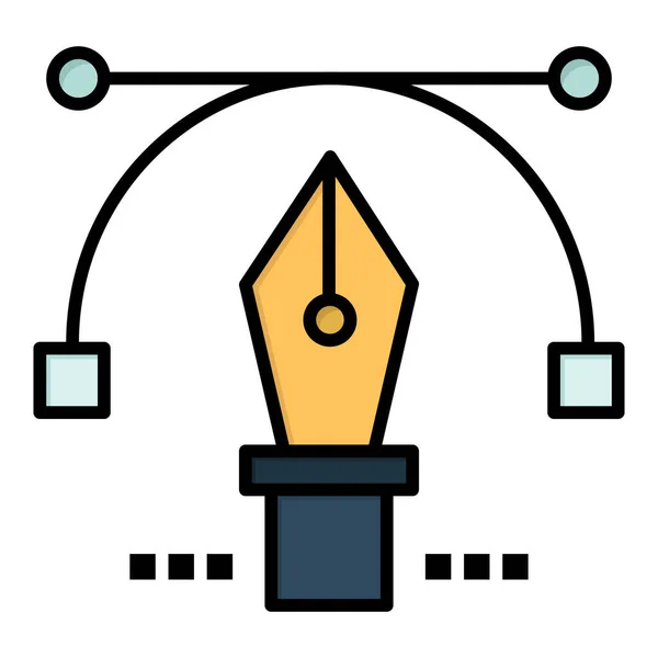 Éducation Stylo Crayon Icône Dans Style Contour Rempli — Image vectorielle