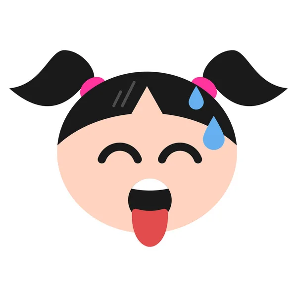 Emoji Emoticon Uitgeput Icoon Platte Stijl — Stockvector