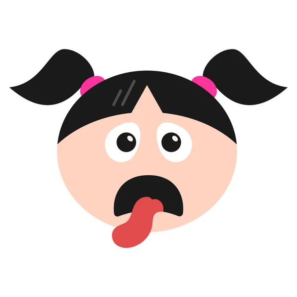Emoticon Emoji Icona Esausta Stile Piatto — Vettoriale Stock