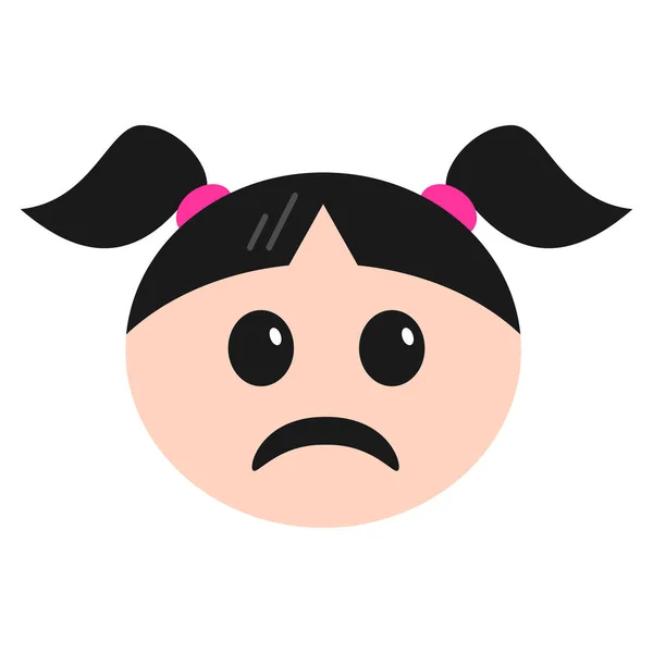 Ikon Emoticon Emoji Depresi Dalam Gaya Datar - Stok Vektor