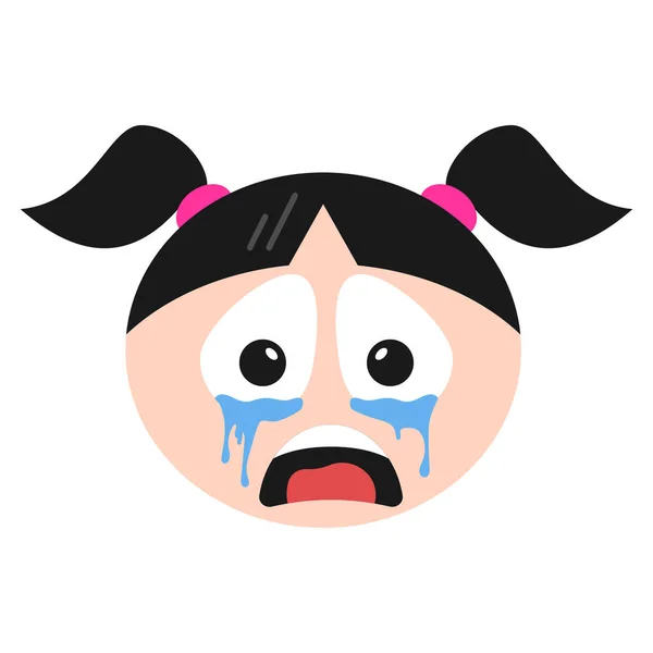 Crying Emoji Emoticon Icon Flat Style — Stock Vector