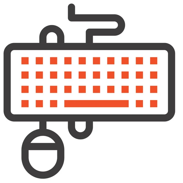 Interfaccia Del Dispositivo Icona Della Tastiera Stile Contorno — Vettoriale Stock
