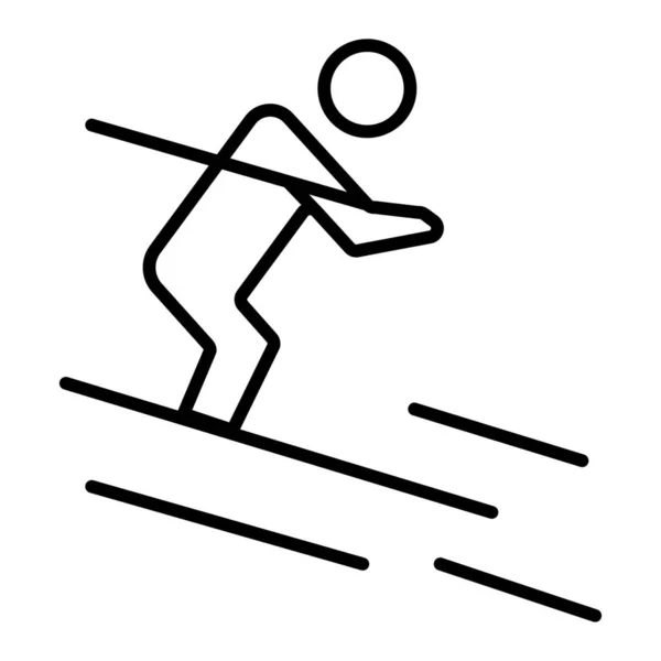 Activité Ski Icône Ski Dans Style Contour — Image vectorielle