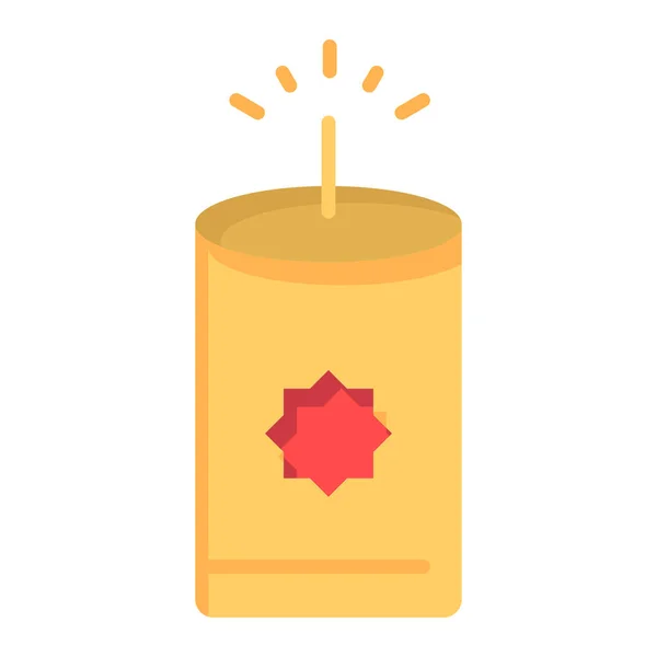 Candle China Chinese Icon Flat Style — Stock Vector