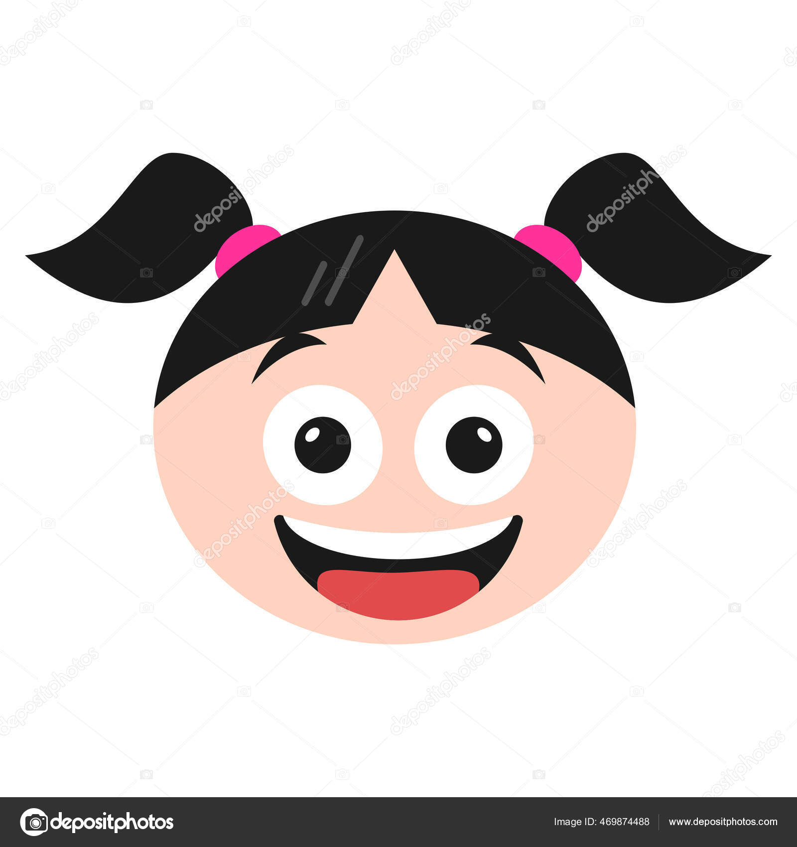linda e simples emoticon de desenho animado emoji menina ou mulher