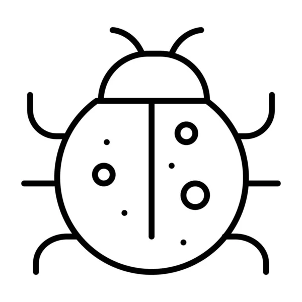 Cute Insect Ladybug Icon Outline Style — Stock Vector