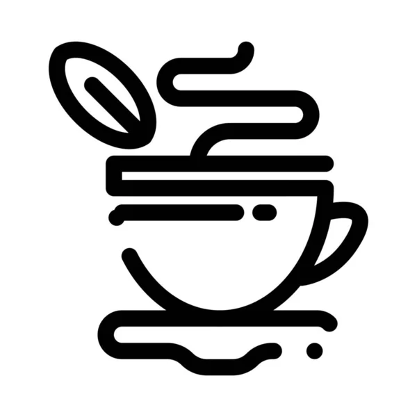 Горячая Иконка Чашки Кофе Стиле Наброска — стоковый вектор