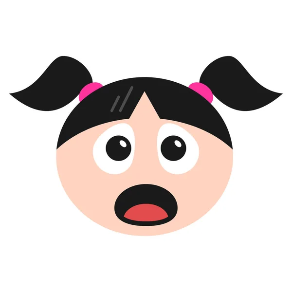Icône Émoticône Emoji Étonné Dans Style Plat — Image vectorielle