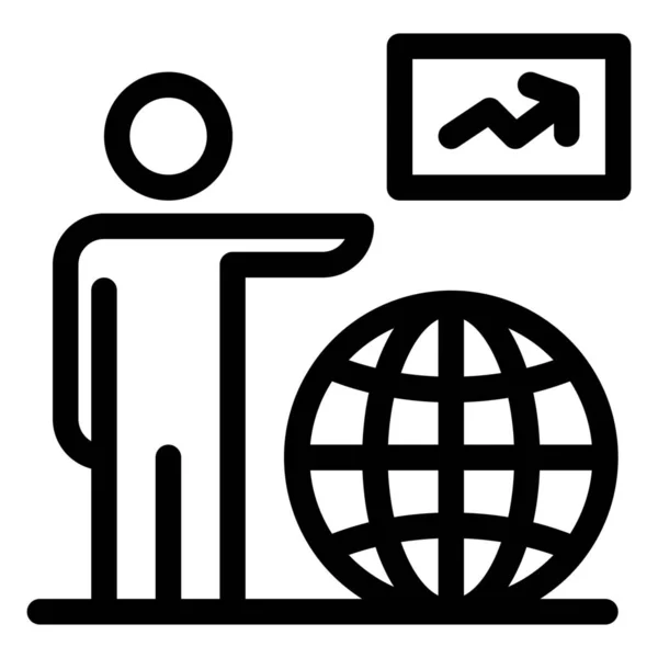 Pfeil Globus Symbol — Stockvektor