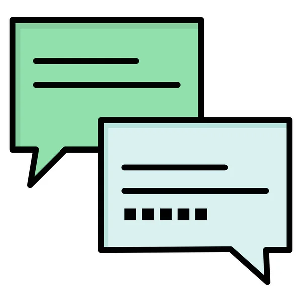 Chat Commentaar Onderwijs Pictogram Gevulde Outline Stijl — Stockvector