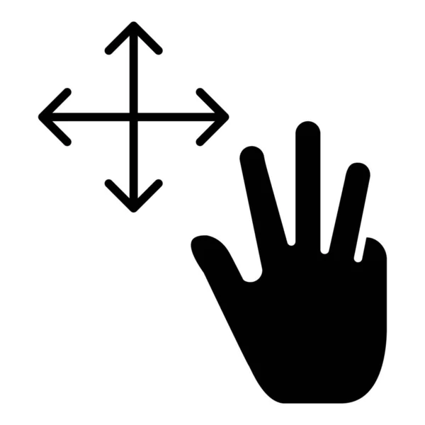 Χειρονομίες Δάχτυλο Κρατήσει Εικονίδιο Στερεό Στυλ — Διανυσματικό Αρχείο