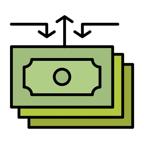 Иконка Потока Наличных Долларов Стиле Заполненного Контура — стоковый вектор