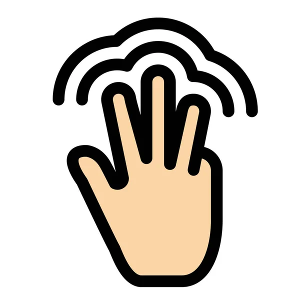 Δάχτυλα Χειρονομίες Εικονίδιο Χέρι Στυλ Γεμάτο Περίγραμμα — Διανυσματικό Αρχείο