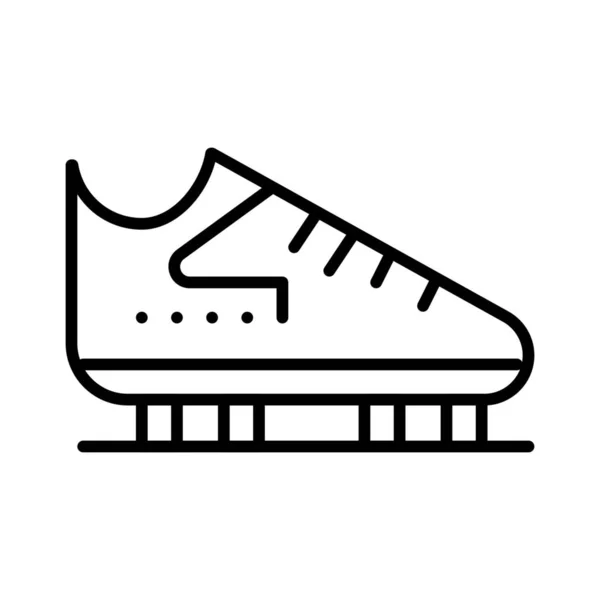 Boot Ice Skate Icon Outline Style — Stock Vector