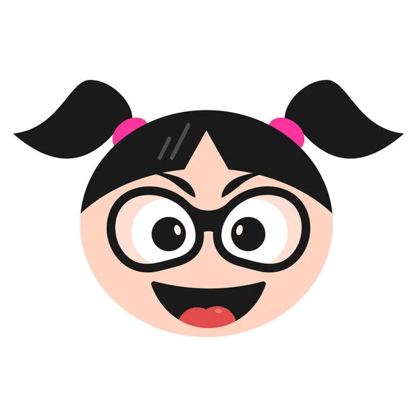 Ícone Emoticon Emoji Legal Estilo Plano —  Vetores de Stock
