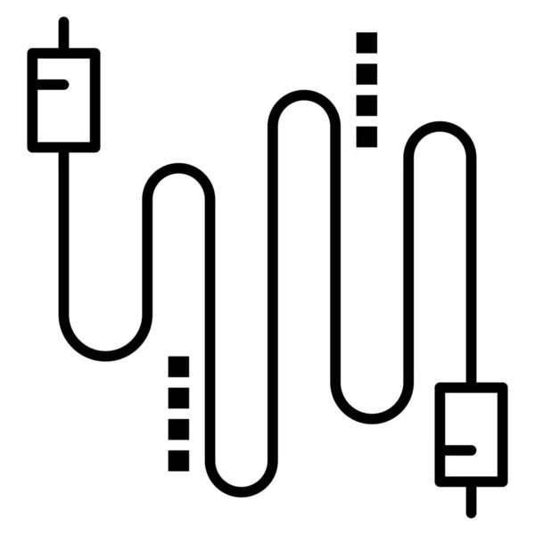 Icône Câbles Audio Dans Style Contour — Image vectorielle