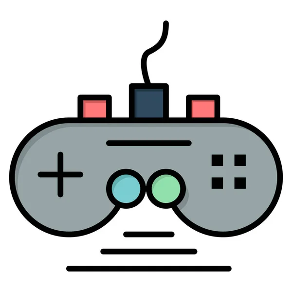 Controlador Icono Almohadilla Juego Estilo Contorno Lleno — Vector de stock