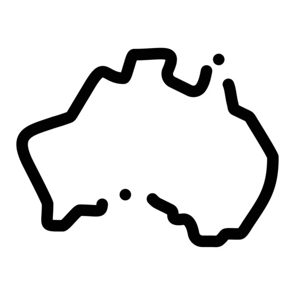 Pays Australien Icône Localisation Dans Style Contour — Image vectorielle