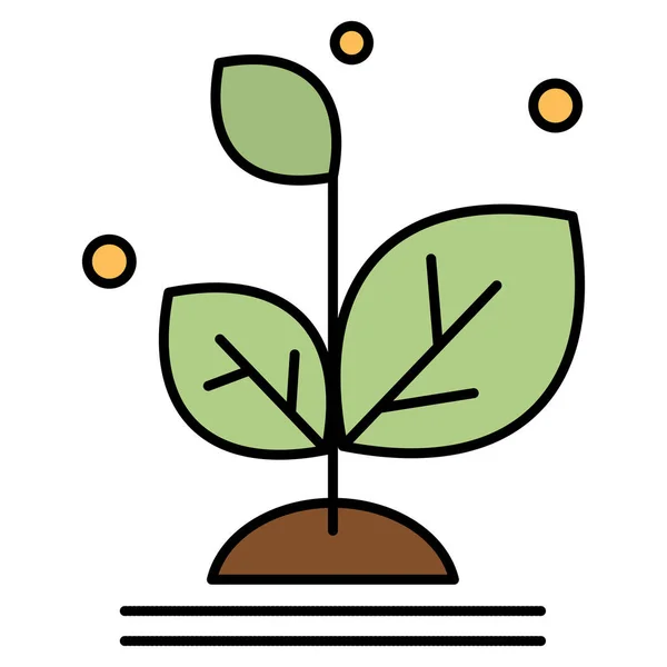 Groei Plant Icoon Gevulde Outline Stijl — Stockvector