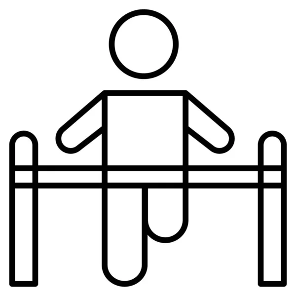 Gimnasio Ejercicio Icono Gimnasia Estilo Esquema — Archivo Imágenes Vectoriales