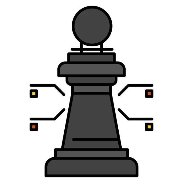 Laptop Ikone Für Schachpartien Stil Ausgefüllter Konturen — Stockvektor