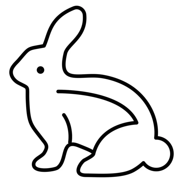 Lapin Icône Lapin Pâques Dans Style Contour — Image vectorielle