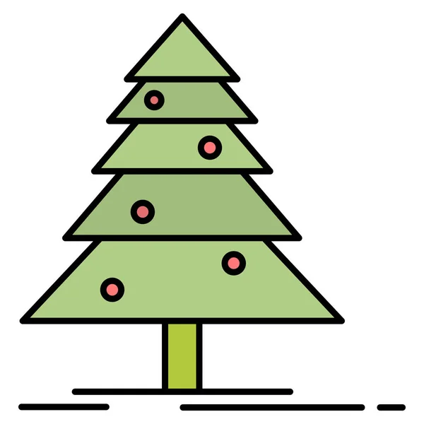 Χριστούγεννα Δάσος Mas Εικονίδιο Στυλ Γεμάτο Περίγραμμα — Διανυσματικό Αρχείο