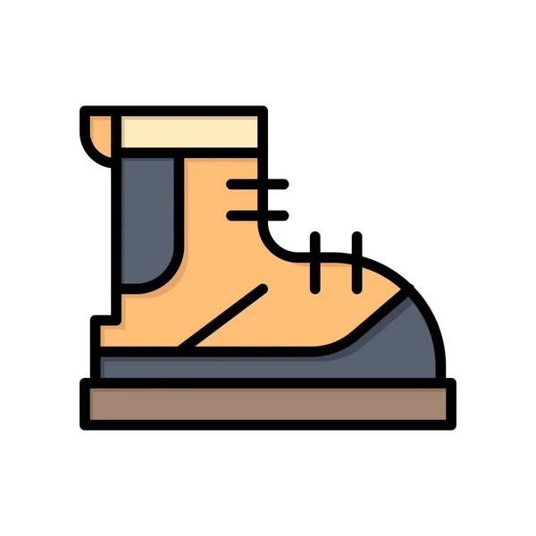 Boot Boot Boot Hiker Icon Fill Outline Style — Stockový vektor