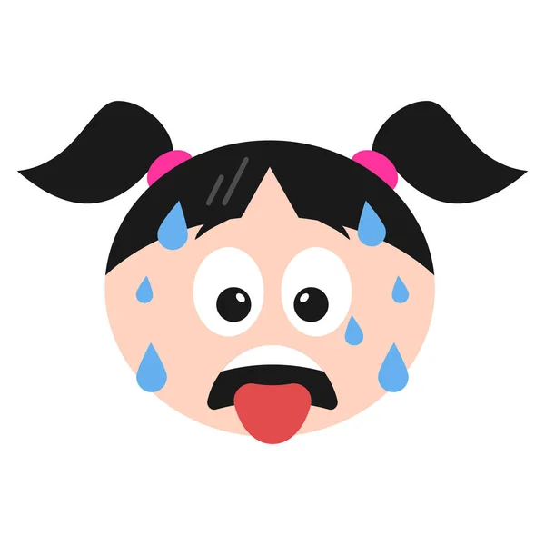 Emoji Emoticon Ícone Exausto Estilo Plano —  Vetores de Stock