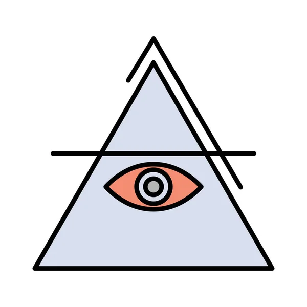 Eye Illuminati Piramis Ikon Telt Vázlatos Stílusban — Stock Vector
