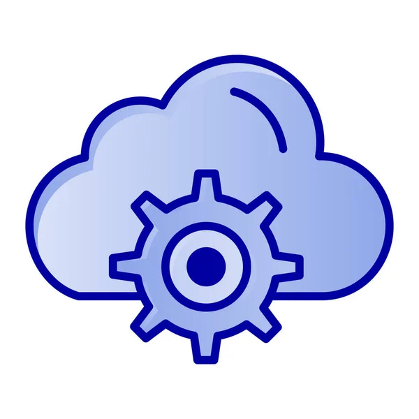 Cloud Computing Gear Icon Filled Outline Style — Stock Vector