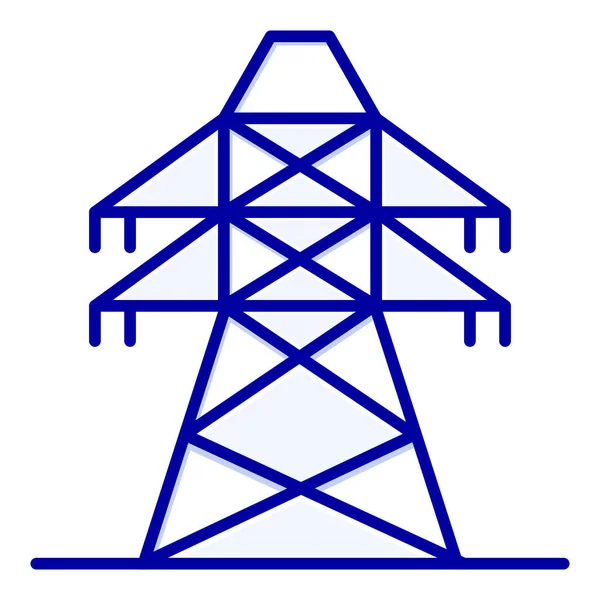 Εικονίδιο Πύργου Ηλεκτρικής Ενέργειας Στυλ Πλήρους Περιγράμματος — Διανυσματικό Αρχείο