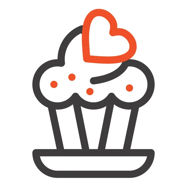 Cake Cupcake Love Icon Mothers Fathers Day Category — Stock Vector