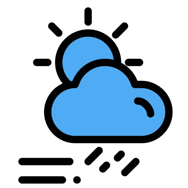 Nube Día Lluvioso Icono Estilo Contorno Lleno — Vector de stock