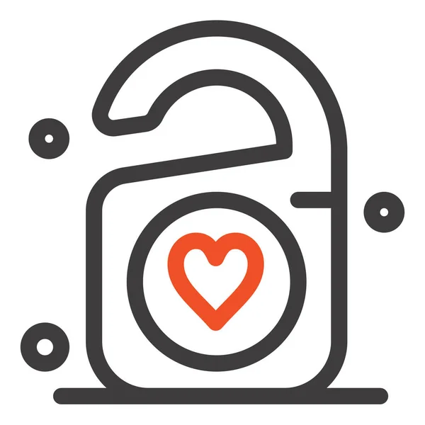 Heart Love Tag Icon Outline Style — Stock Vector