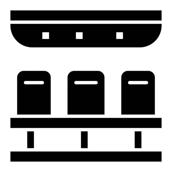 Сидіння Значок Поїзд Транспортний Значок Твердому Стилі — стоковий вектор