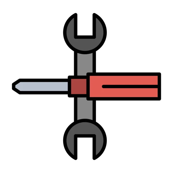 Controla Icono Configuración Del Destornillador Estilo Contorno Rellenado — Archivo Imágenes Vectoriales